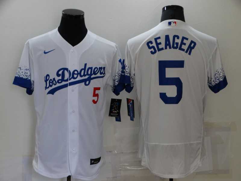 Dodgers 5 Corey Seager White 2021 City Connect Flexbase Jersey,We sell and wholesale Dodgers 5 Corey Seager White 2021 City Connect Flexbase Jersey on line form chian!